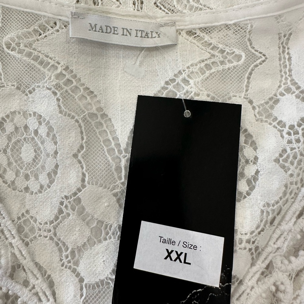NWT Ornella Paris White Crochet Lace Boho Dress - Picture 6 of 9